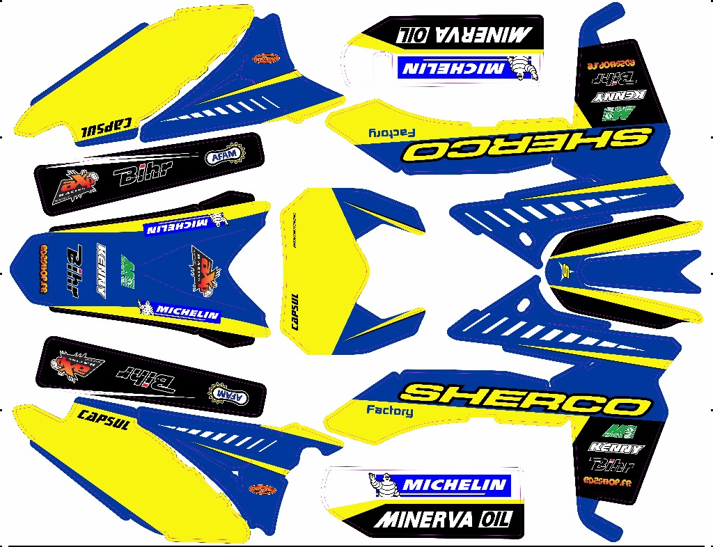 Kit Déco Semi Perso SHERCO SE / SEF ( 2013 à 2016
