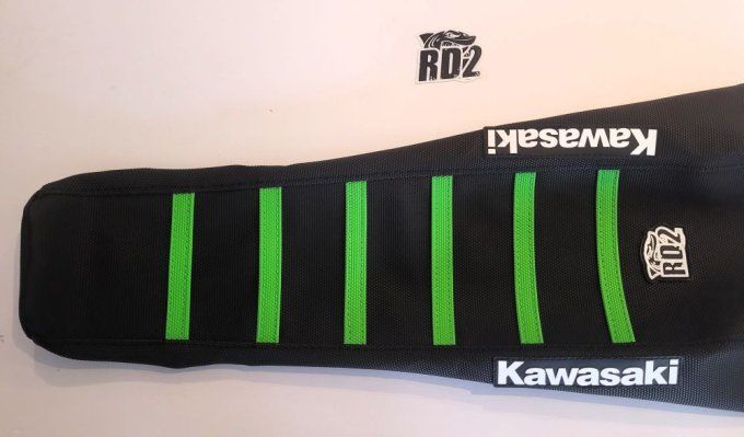 housse de selle - rd2 - seat cover  - KAWASAKI - KX - 85 - vert - noir - green - black