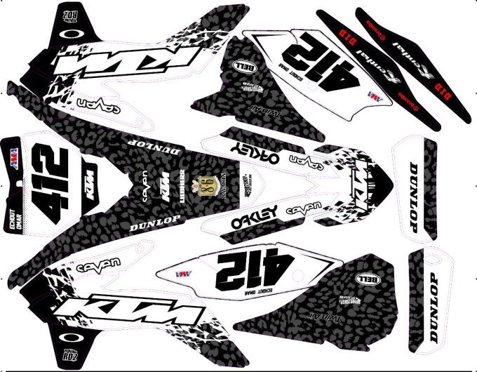 Kit déco Semi-perso KTM SX /  SXF  / EXC ( 2002 - 2022 ) , seven