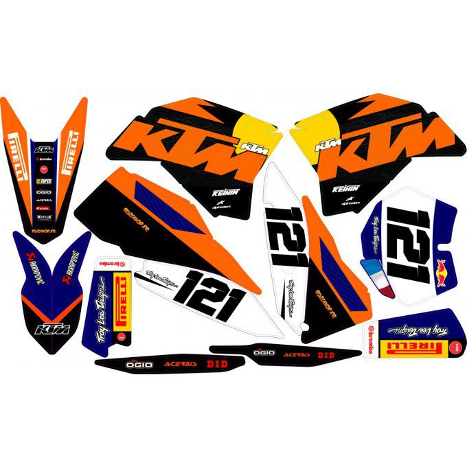 Kit déco Semi-perso KTM SX / SXF / EXC ( 2008 - 2009 - 2010 )