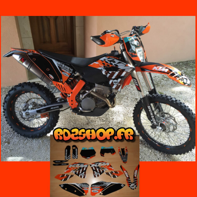 Graphics Kit Decal Stickers For KTM SXF EXC 2007-2011, EXC-F SX-F 2008-2012 – Customizable Motocross Theme