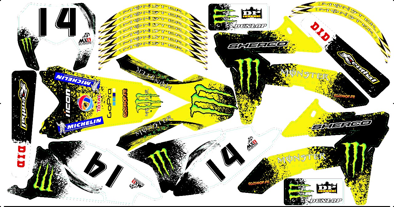 Suzuki Drz 125 >> Kit Déco Perso 50 à boites DERBI / SHERCO / BETA / RIEJU ... Suzuki Drz 125 >> Kit Déco Perso 50 à boites DERBI / SHERCO / BETA / RIEJU ...