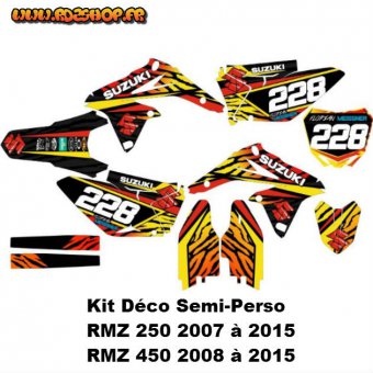 Kit déco Semi-perso SUZUKI RMZ 250 ( 2007 à 2024 )