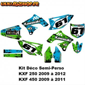 Kit déco Semi-perso Kawasaki KXF 250 ( 2009-12 )