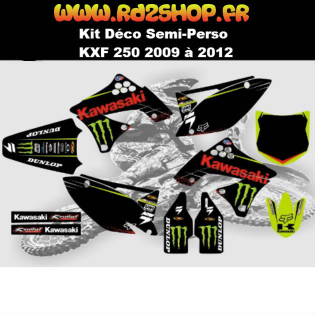 Kit déco Semi-perso Kawasaki KXF 250 ( 2009-2012 )