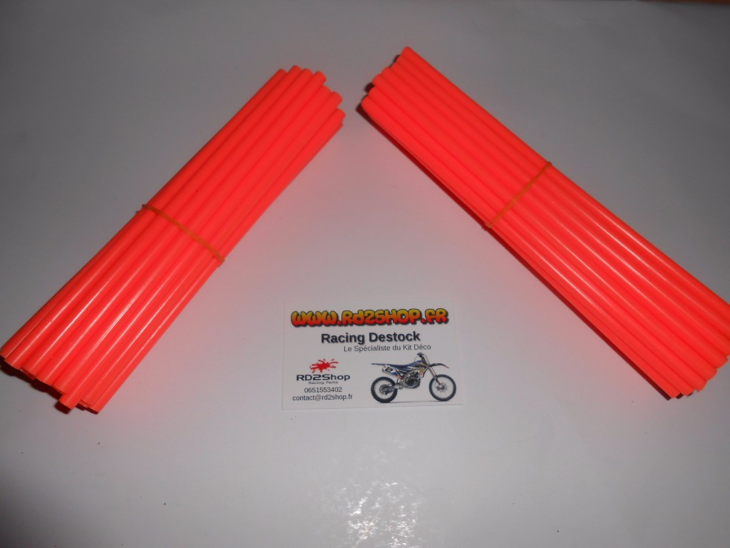Couvres Rayons Orange Fluo Pour 2 Roues 