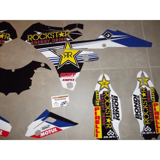 Kit Déco autocollant Rockstar , motocross , supermotard . Cet article est compatible pour Yamaha :  