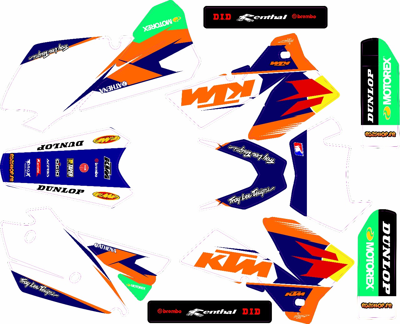 Kit déco Semi-perso KTM  EXC SX SXF( 2003 à 2007 )