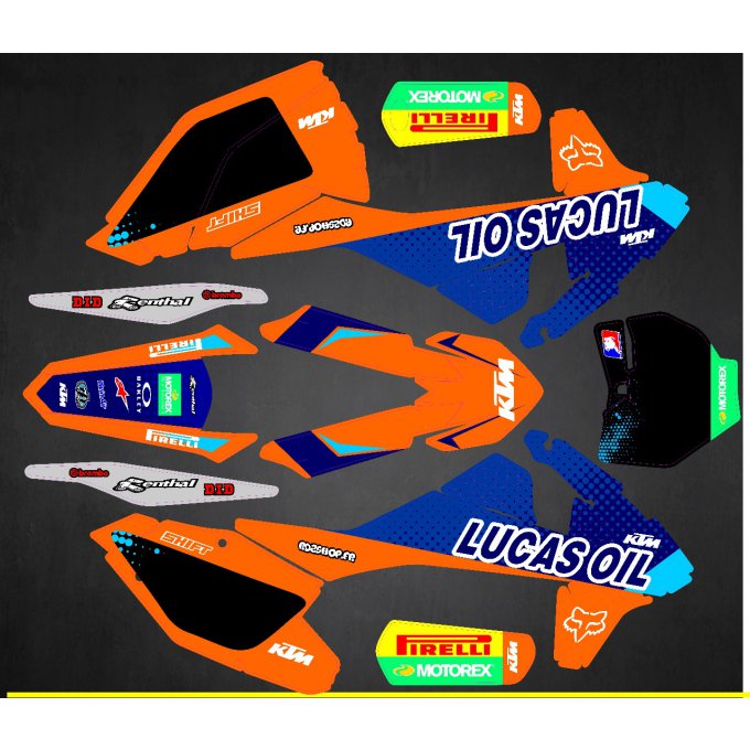 Kit déco Semi-perso KTM SX / SXF  ( 2011 / 2012 / 2013 / 2014 / 2015 / 2016 2017 / 2018 / 2019 / 202