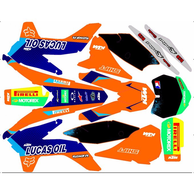 Kit déco perso KTM SX / SXF / EXC ( 2011 / 2012 / 2013 / 2014 / 2015 )
