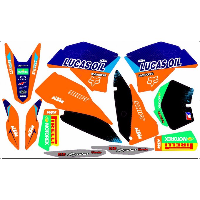 Kit déco Semi-perso KTM SX / SXF / EXC ( 2007 / 2008 / 2009 / 2010 / 2011 )