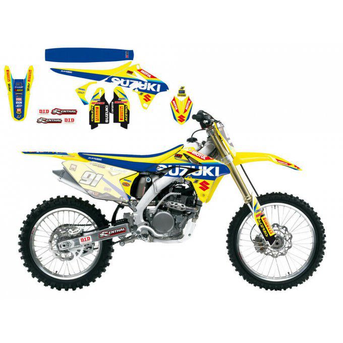 Kit Déco  + Housse Selle SUZUKI RMZ 450 ( 2008 à 2017 )