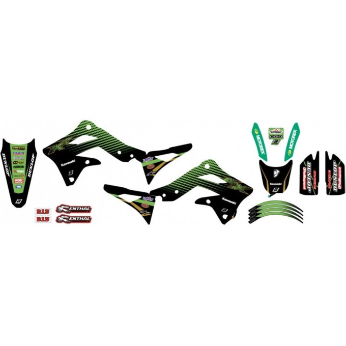 Kit Déco + HOUSSE SELLE Kawasaki KXF 450 ( 2012 à 2015 ) -