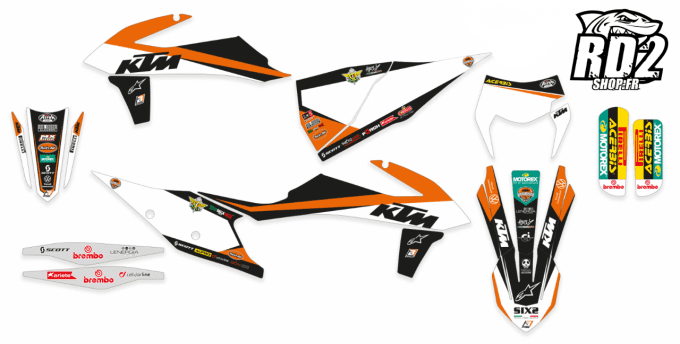  kit deco - autocollants - ktm - exc - 2020 - 2021 - 2022 - 2023 - graphics kit -  rd2shop