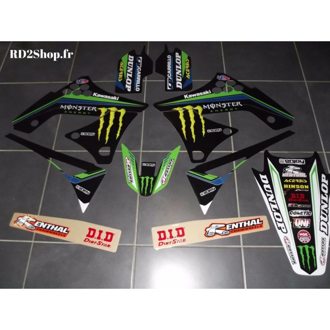 Kit Déco Kawasaki KXF 250 ( 2009 / 2010 / 2011 / 2012 ) AUTOCOLLANTS MONSTER