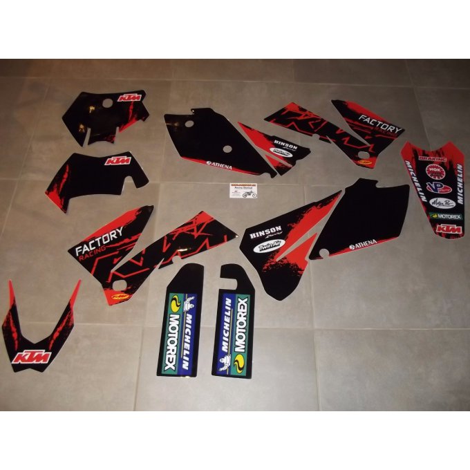 Kit déco Complet KTM EXC EXCF SX SXF ( 2005 , 2006 , 2007 )125, 150 , 200 , 250 , 300 , 400 , 450 , 