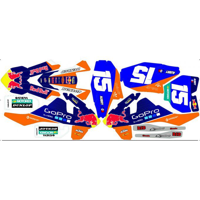 Kit déco Semi-perso KTM SX 50 / 65 ( 2010 , 2011 , 2012 , 2013 , 2014 ,2015 2016, 2017,2018 , 2019 ,