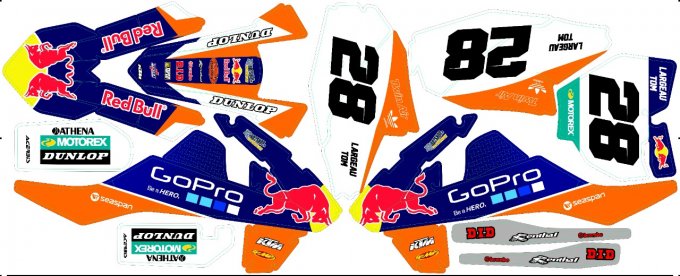 Kit déco Semi-perso KTM SX 50 / 65 ( 2005 à 2022 )