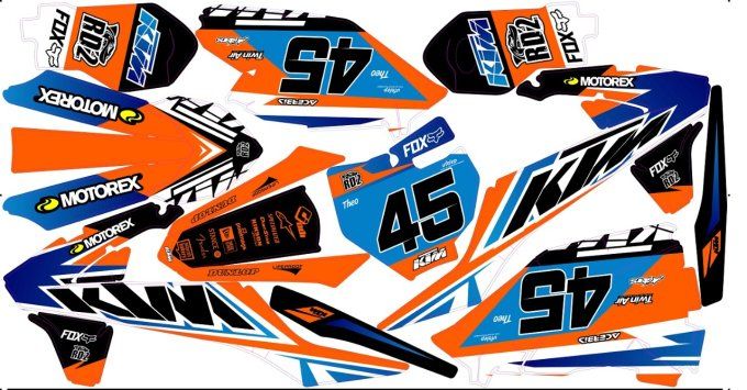 kit deco - stickers - graphics kit - autocollants - ktm sx 50 - sx 65 - sx 85 - ktm - 2020 - 2021 - 