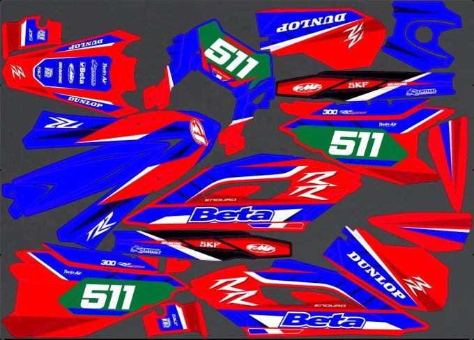 beta - kit deco - xpro - rr - race - 2027 - 2026 - 2025 - bleu - rouge - factory -
