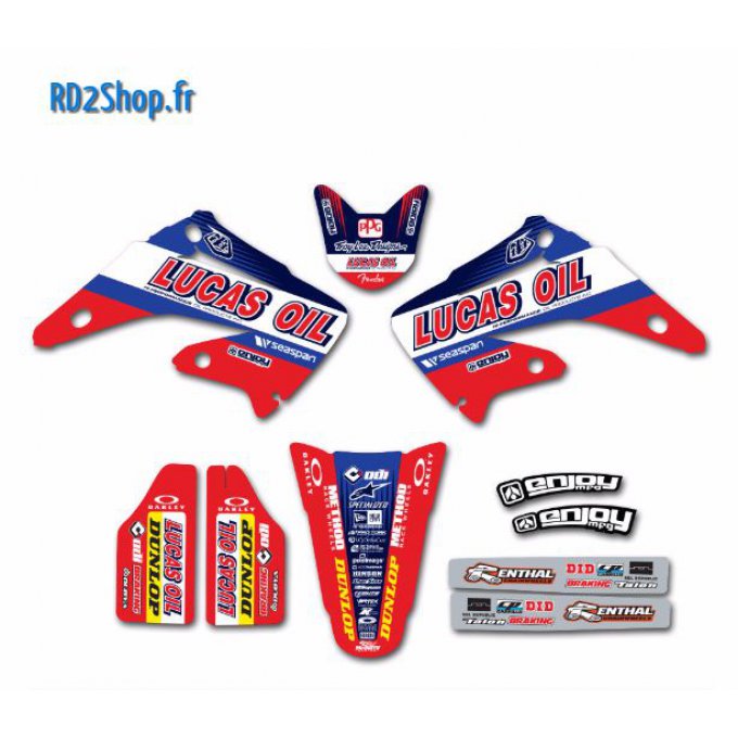 Kit Déco Perso HONDA CR 125 / 250 ( 2002 / 2003 / 2004 / 2005 / 2006 / 2007 2008 ) lucas oil