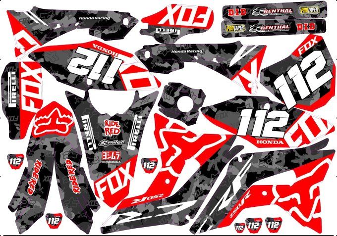 kit deco - perso - graphics - honda - crf - 2021 - 2022 - 2023