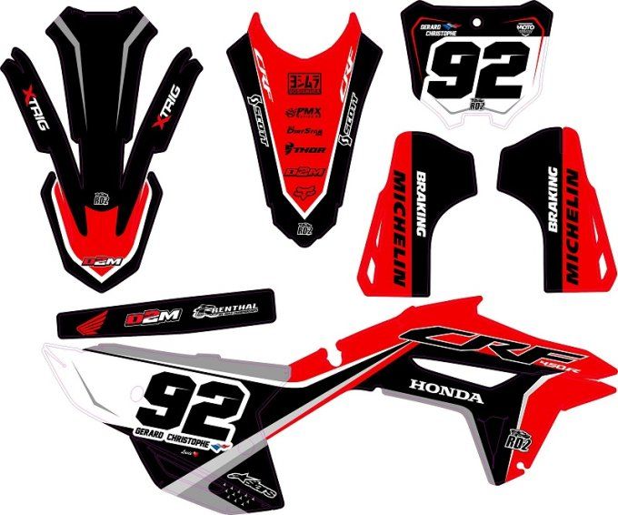 CRF 450 2021-2022 - CRF 250 2022 - 2023 - kit - deco - graphics -