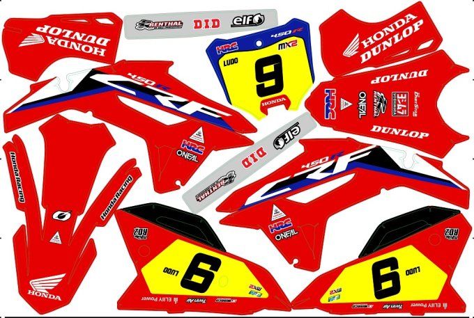 kit deco - hrc honda - crf 450 - crf250 - 2019 - 2020 - 2021 - 2022 - 2023 -