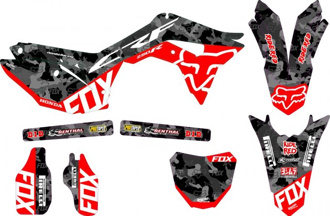 Kit déco Semi-perso fox Honda CRF CR 125 / 250 / 450 - 2021 / 2022 / RD2SHOP