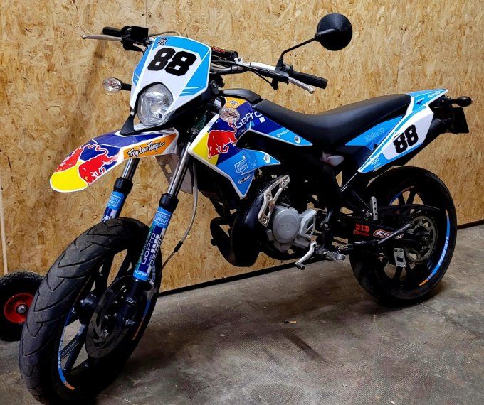 derbi - gilera - gopro - rd2 - kit deco - bleu - graphics -