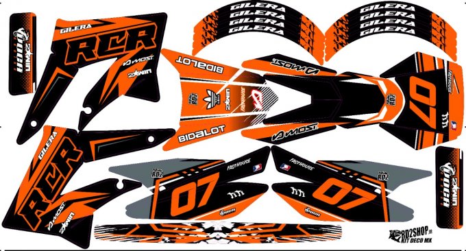 Kit Déco Perso 50 à boites DERBI / RIEJU / GILERA - orange