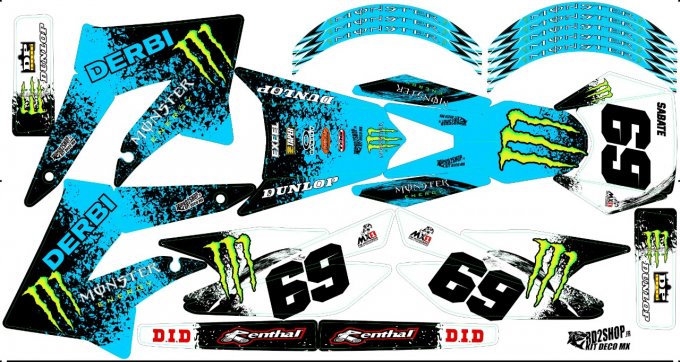 Kit Déco Perso 50 à boites DERBI / SHERCO / GILERA / RIEJU