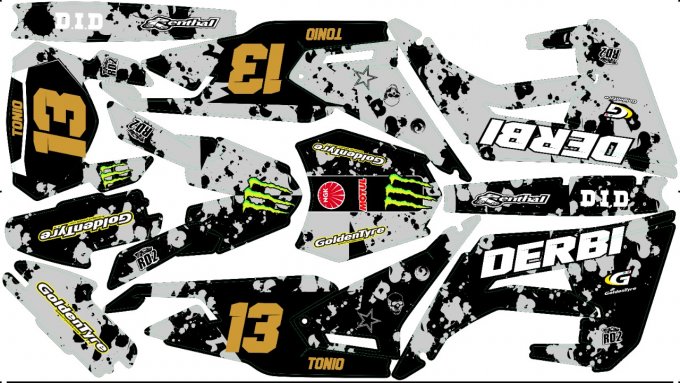 Kit Déco Perso 50 à boites DERBI / SHERCO / GILERA / RIEJU 