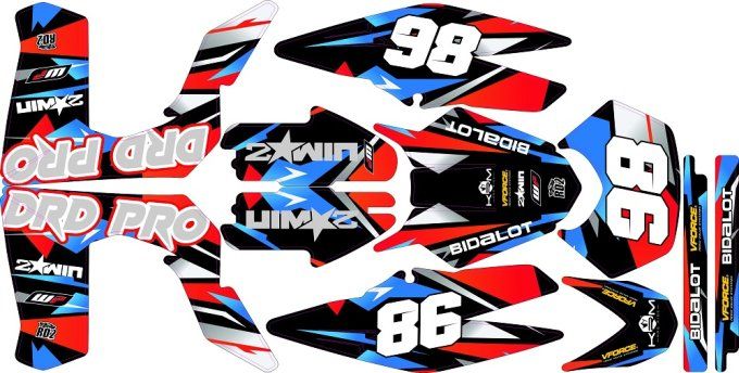 DRD Pro - kit deco - graphics - decals - 50cc- derbi - gilera