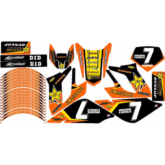 Kit Déco autocollants Perso 50 à boites DERBI drd racing