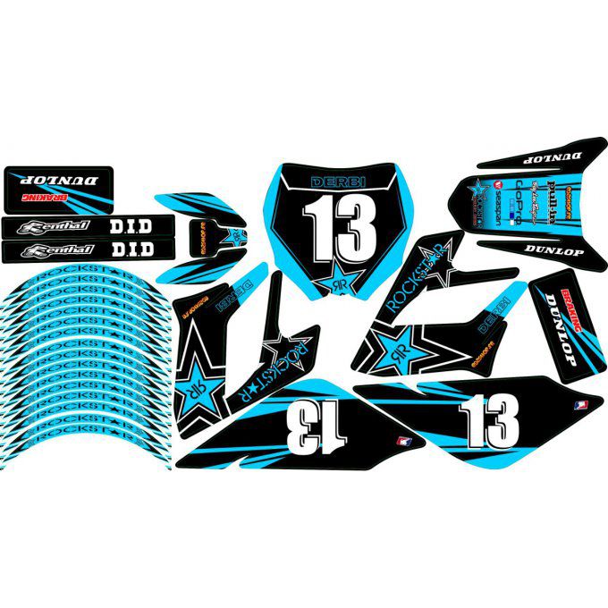 kit deco derbi drd racing senda autocollants rockstar bidalot 