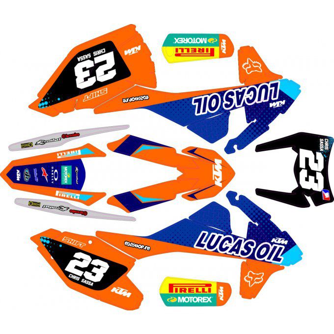 Kit déco perso KTM SX / SXF / EXC ( 2016 / 2017 / 2018 / 2019 / 2020 / 2021 / 2022 ) lucas oil 