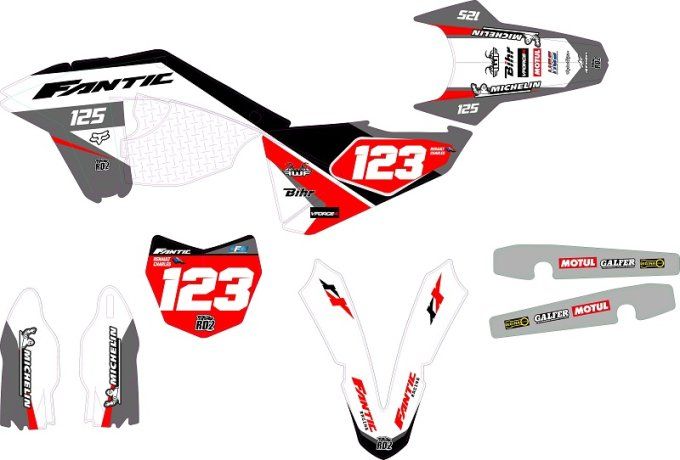 Fanctic 125 XX - fantic - xxf , xe , xef , kit , deco , graphics , stickers , autocollants , factory