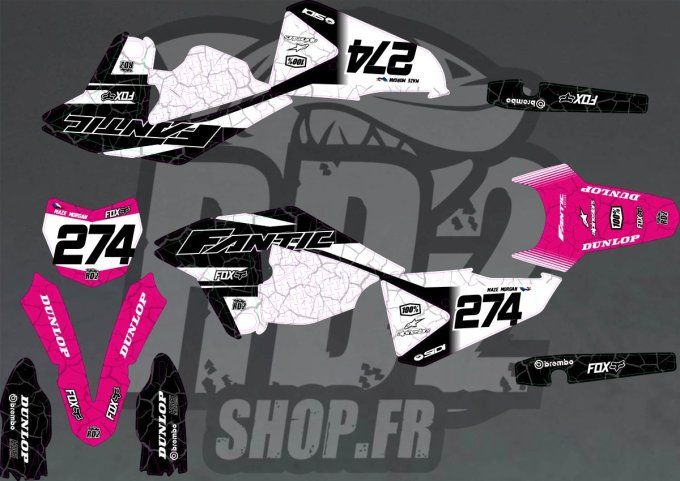 Fantic 125 XX -2021-2022 -2023-2024-2025-2026- kit deco -rose -