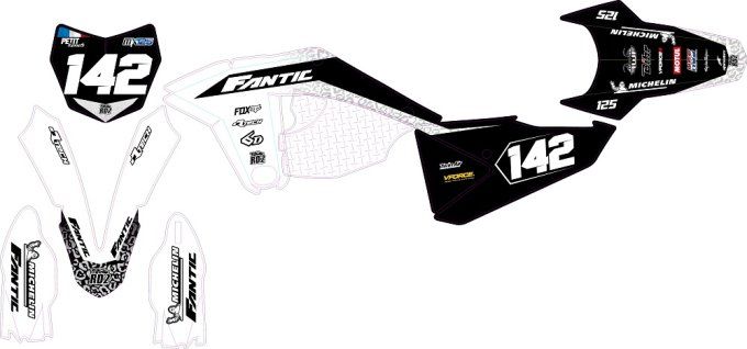 Fantic - 250 - 450 -125 XX -XXF- XE - kit - deco - stickers - graphics - decals - rd2 - 2023 - 2024
