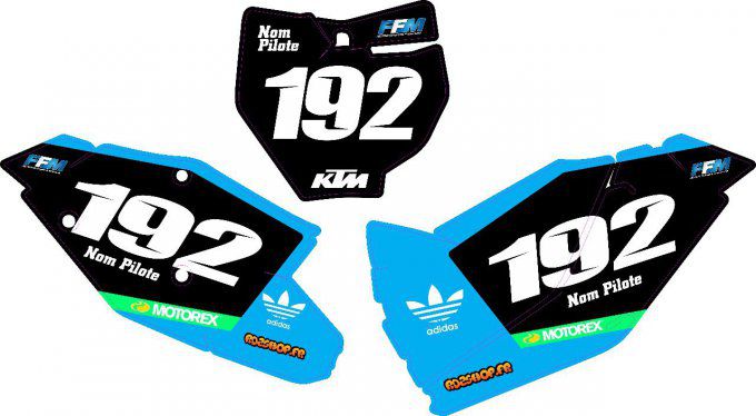 Fond de Plaque Perso KTM SX / SXF / EXC TROY LEE DESIGNS GOPRO bleu 2019 - 2024