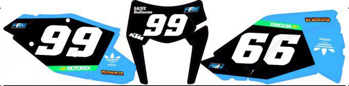 Fond de Plaque Perso KTM SX / SXF / EXC TROY LEE DESIGNS GOPRO bleu 2019 - 2024