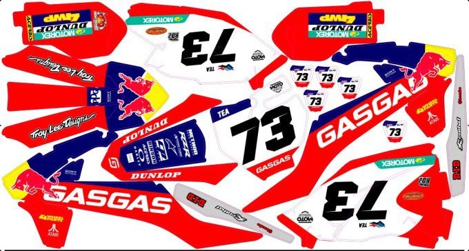 GAS GAS MC 50 - mc 85 - 2021- 2022 - 2023 - 2024 - redbull-kit deco - graphics