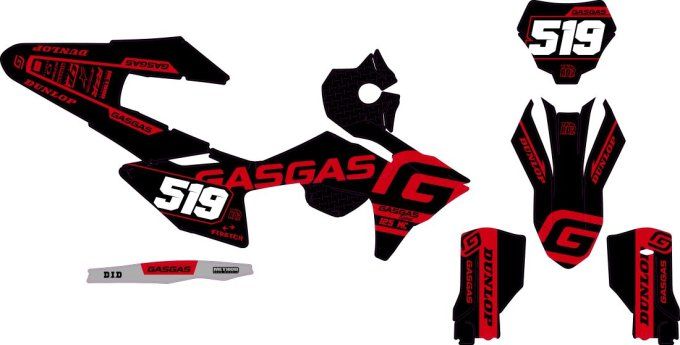 GasGas - MC450F - 2024-2025 - MC250F- MC 125 - kit deco - graphics - black -