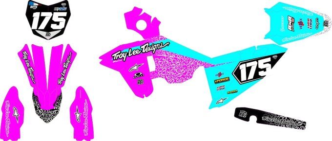 graphics pink fantic xx 125 - kit deco rose fantic 125 xx - kit deco 250 fantic rose -