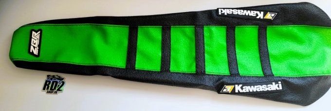 housse de selle - kxf - 2021 - 2022 - 2019 - 2020 - 2023 - 250 - 450 - kawasaki -zebra - vert - noir