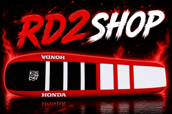 housse de selle - seat cover - honda - crf - 2026 - 2027 - 2025 - 2024 - 2023 -rouge noir -