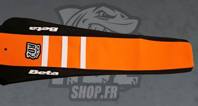 housse - selle - seat cover - beta- rr - sm - track - 50 - blanc - orange - noir - rd2 -