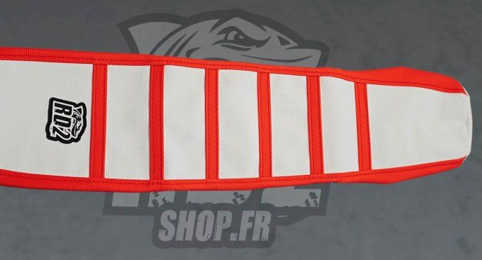 housse - selle - seat cover - mrt - rieju - mrt pro - trophy - blanc - rouge - rd2 -
