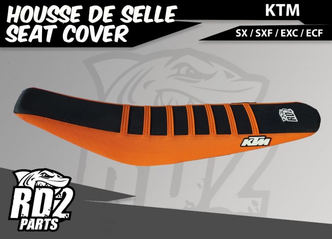 housse de selle - ktm -  sx - sxf - exc - excf - orange NOIR - rd2parts - 2015 - 2016 - 2017 - 2018 